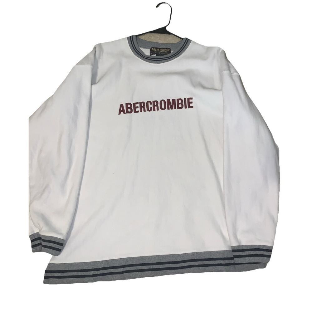 Vintage Abercrombie & Fitch sweatshirt  men's size small White 100% Cotton